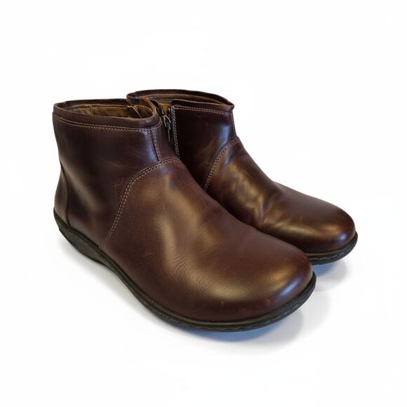 Birkenstock Bennington Women's Leather Ankle Boots Dark Brown 39 US L 9 M 6 EUC - Picture 1 of 15